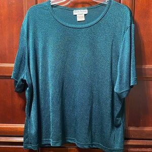 Sharon Anthony vintage Shimmering green Women's Top size 3X
